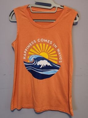 Orange Graphic Tank Top